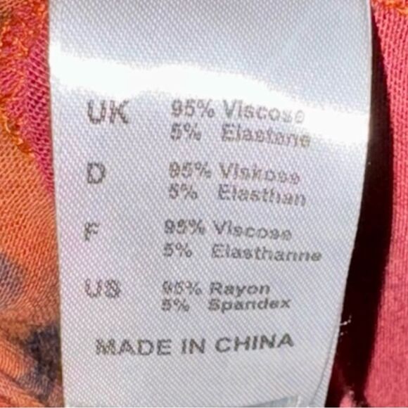 Boho DJT TIE DYE Pink/Orange HANKERCHIEF HEMLINE TUNIC Top Size Medium EUC - Picture 11 of 16